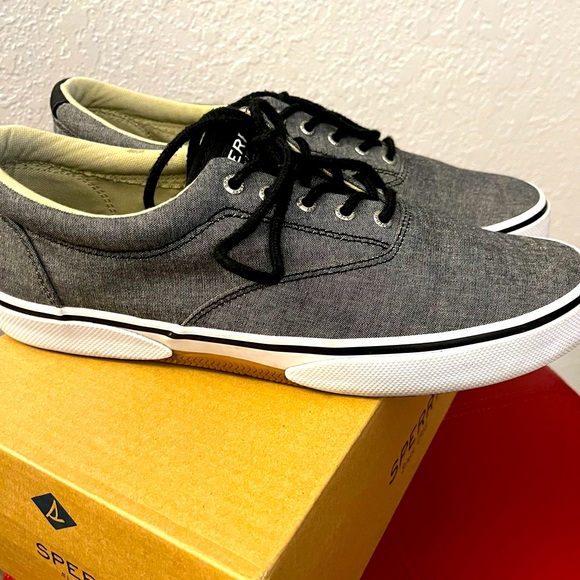 Sperry Halyard Chambray Sneaker Memory Foam Size 12 - Picture 3 of 6